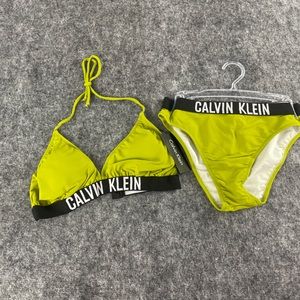 Calvin Klein Bikini Set Womens Green Swimsuit Beach Body Suit Pick Size n320
